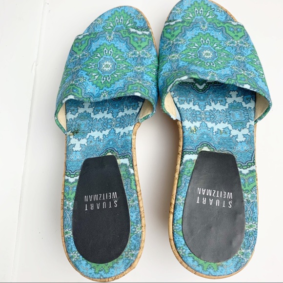 Stuart Weitzman Platform Wedges Patterned Fabric - Picture 4 of 7